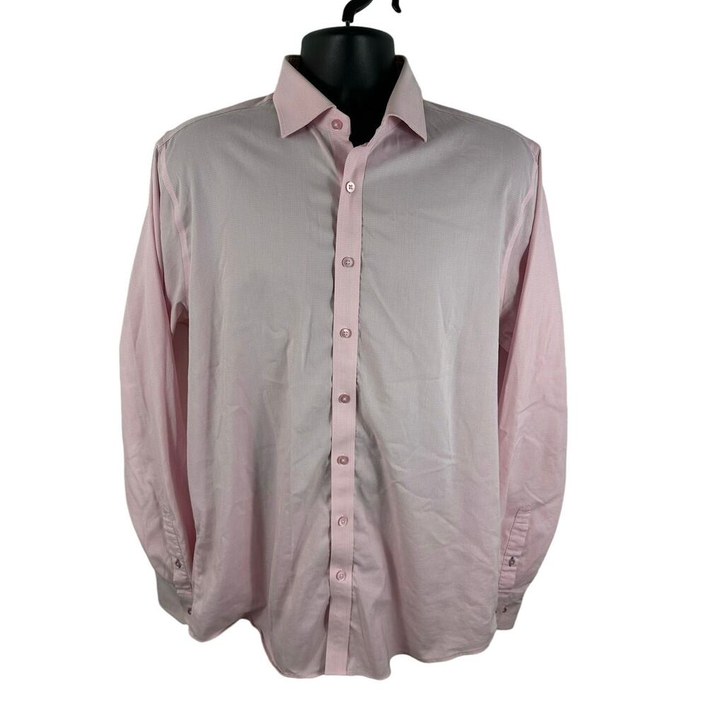 Twillory Pink Performance Fabric Long Sleeve Button Up Size 16.5